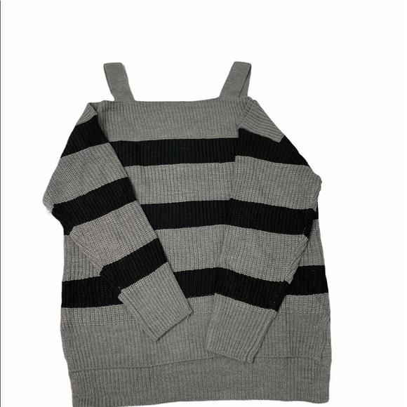 NY&CO Soho Striped Cold Shoulder Sweater - Picture 1 of 2